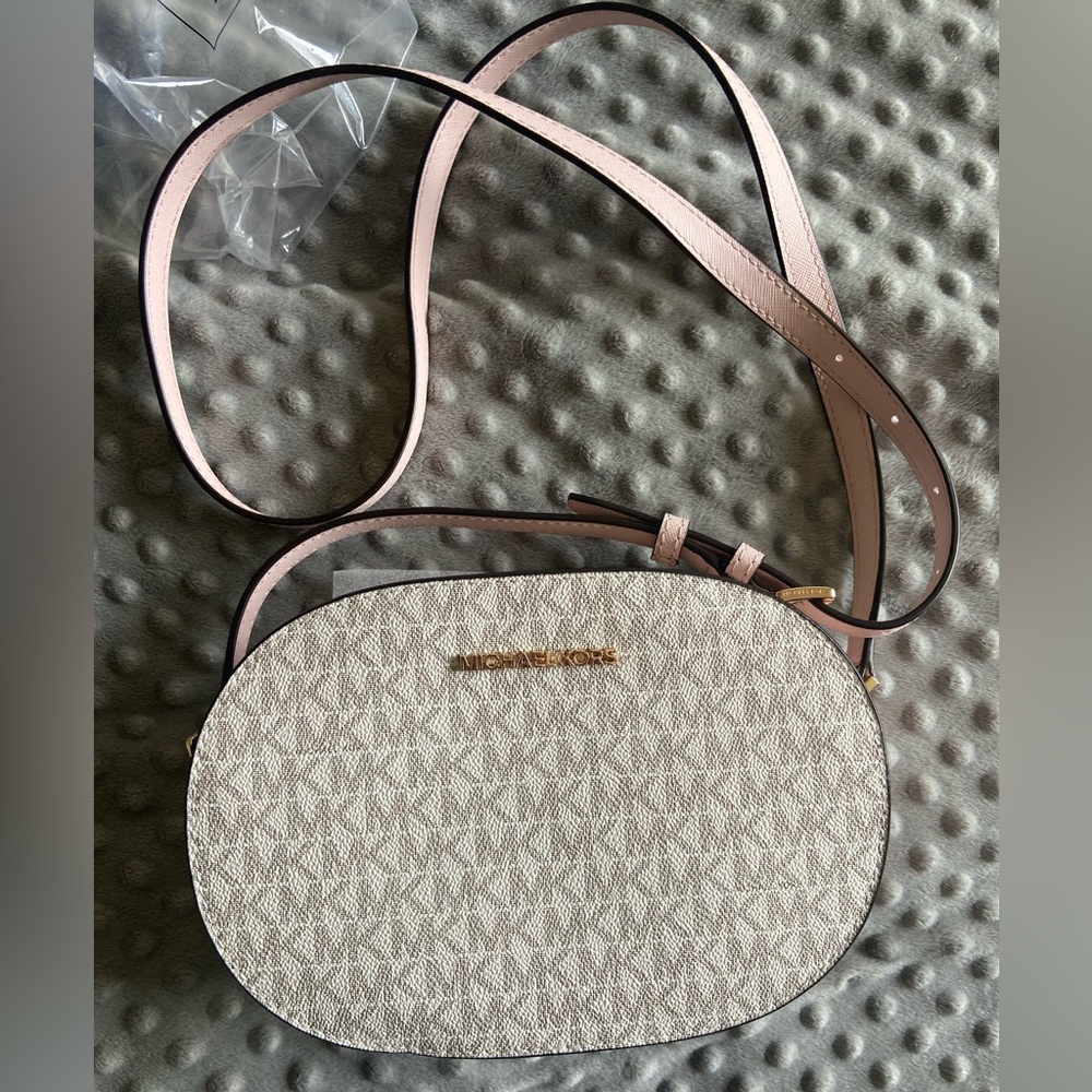 Michael Kors pink and cream crossbody. NWT.